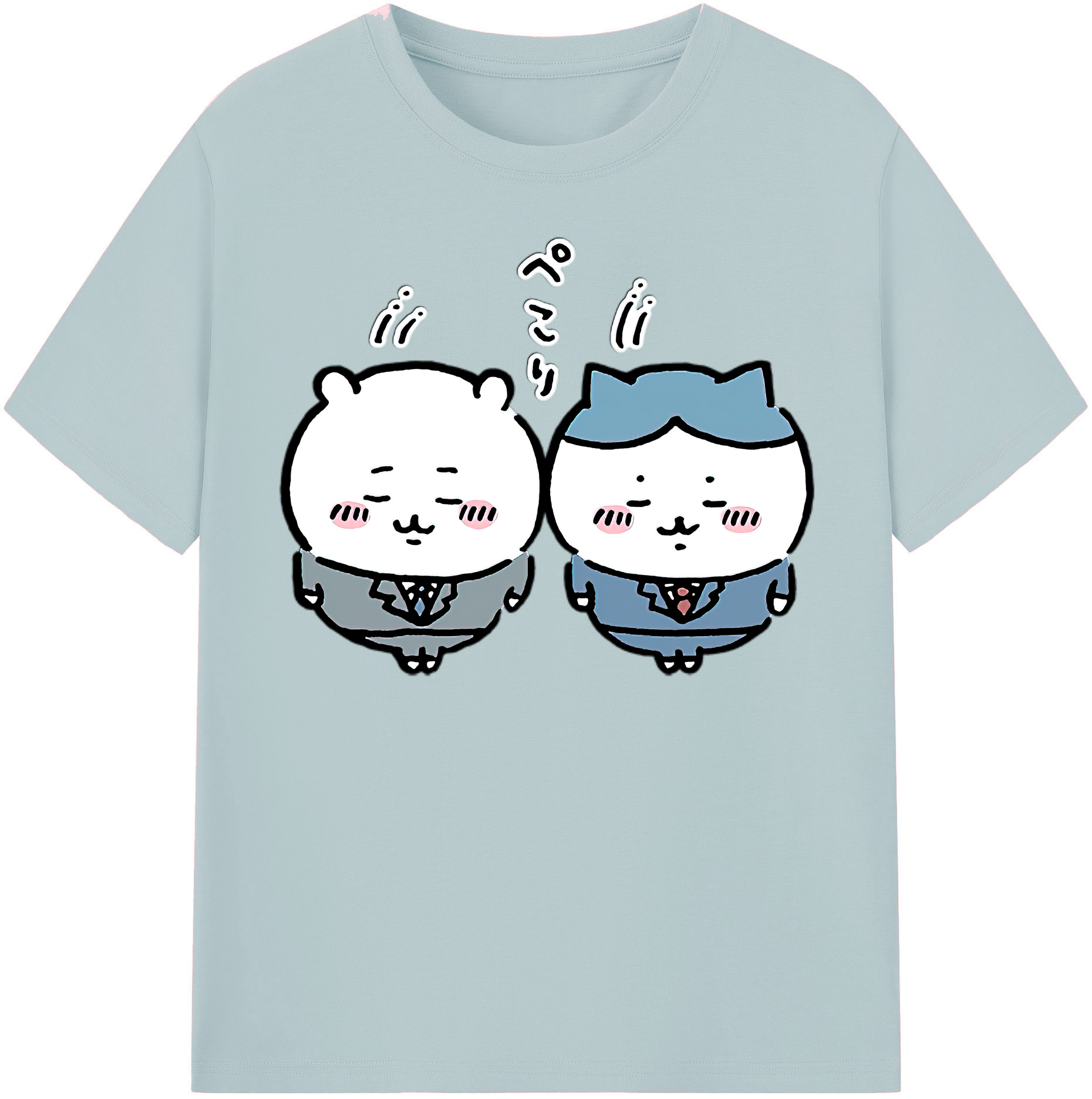 （画像用） ちいかわ ハチワレ Chii-kawa hachiware 綿100％半袖Tシャツ（フロントプリント）